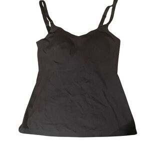 Knix black spaghetti strap tank top with built-in bra cups